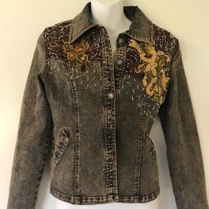 Jean jacket , embellished, beaded embroidered, size S